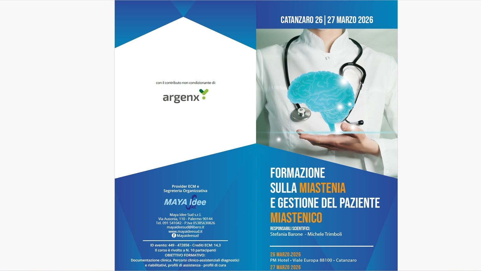A Catanzaro 2 giornate di formazione sulla miastenia: focus su diagnosi e gestione del paziente images A Catanzaro 2 giornate di formazione sulla miastenia: focus su diagnosi e gestione del paziente