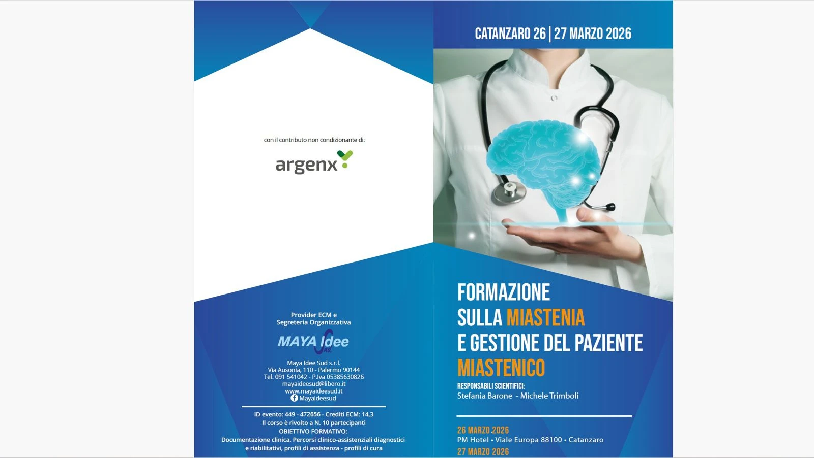 A Catanzaro 2 giornate di formazione sulla miastenia: focus su diagnosi e gestione del paziente