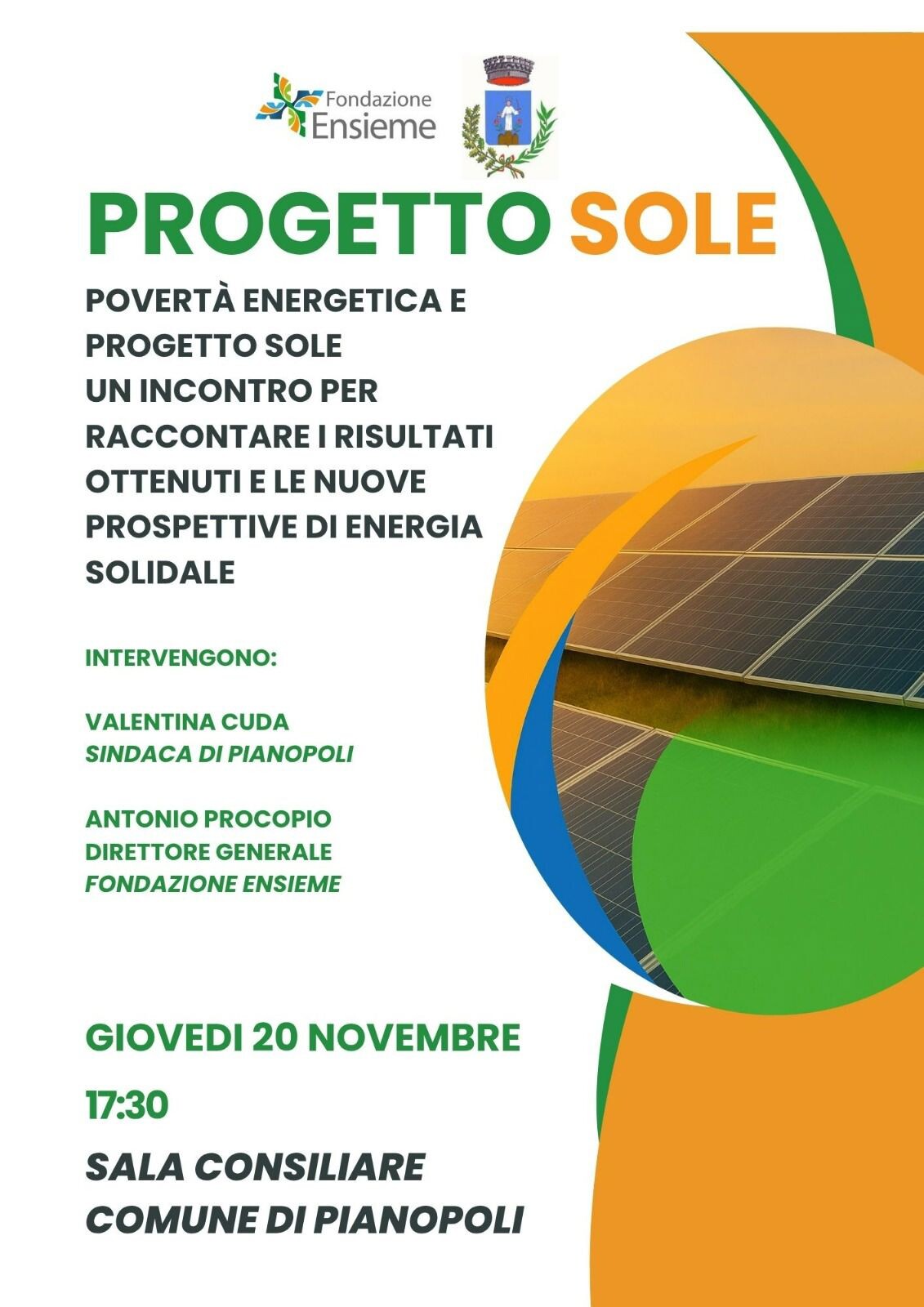 Progetto Sole: Pianopoli e Fondazione Ensieme presentano un modello di energia solidale in Calabria images Progetto Sole: Pianopoli e Fondazione Ensieme presentano un modello di energia solidale in Calabria