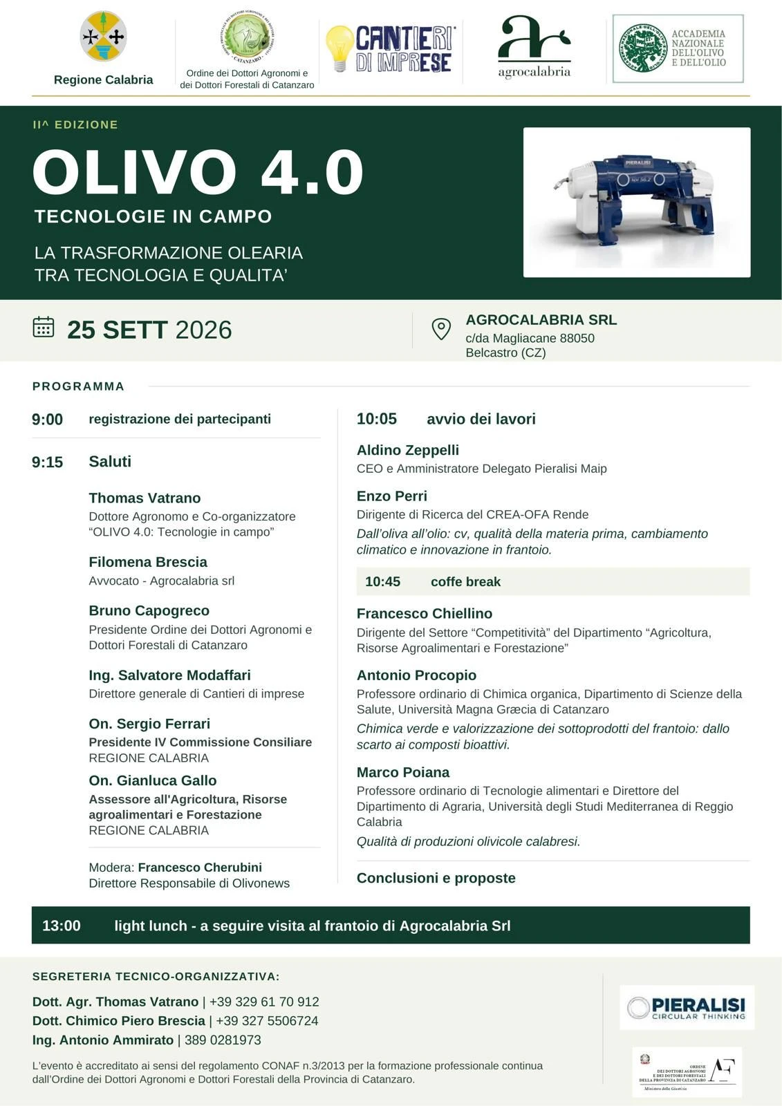 OLIVO 4.0, a Belcastro innovazione e impresa: Agrocalabria inaugura la nuova linea di produzione