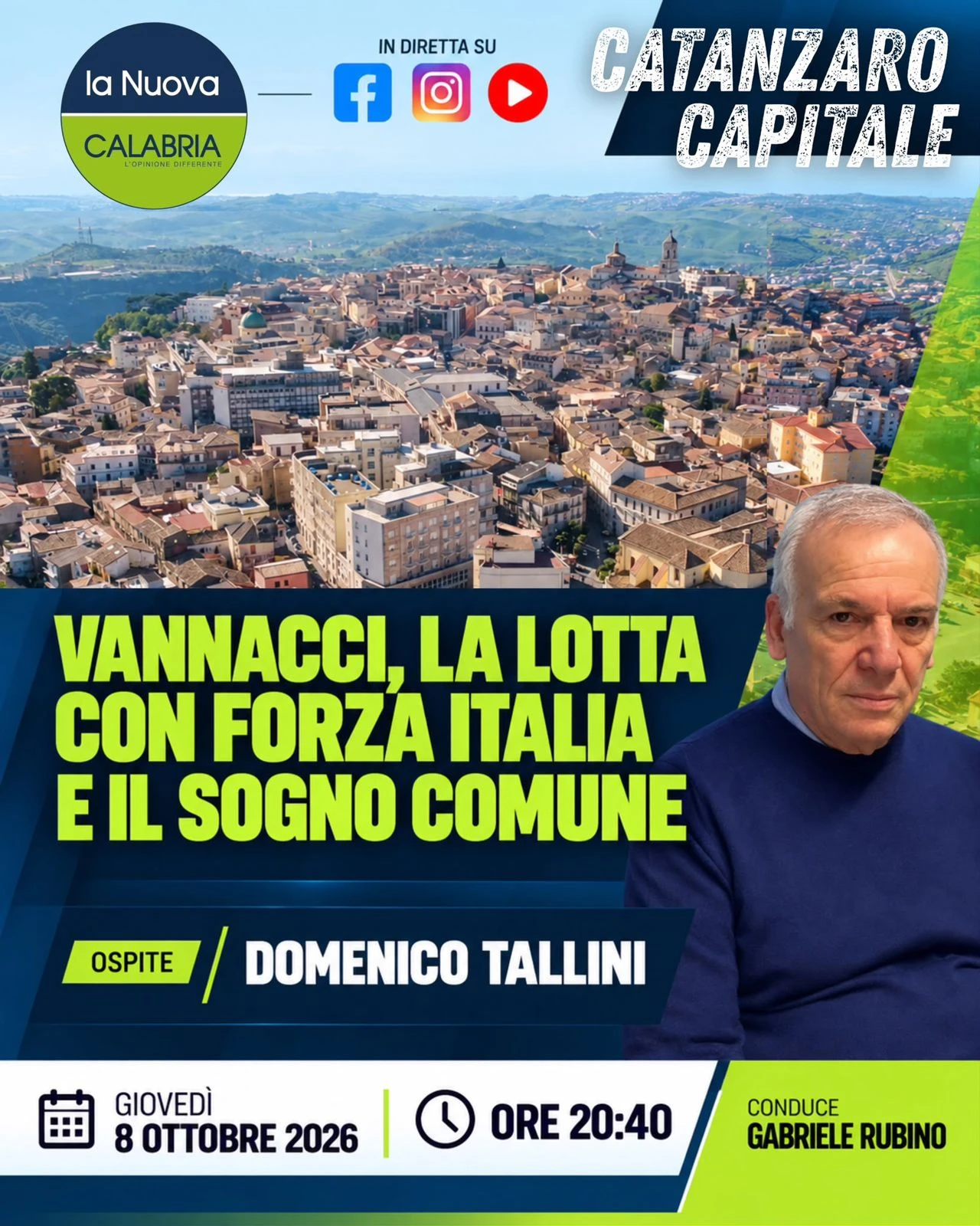 Catanzaro Capitale, da Vannacci allo scontro con Forza Italia: parla Tallini (DIRETTA ORE 20.40)