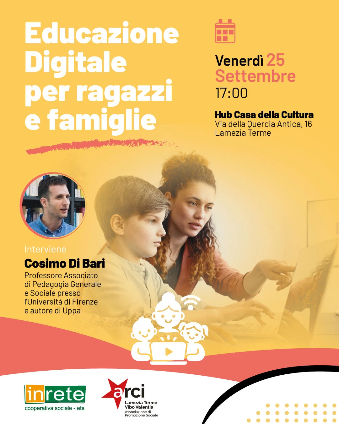 Educazione digitale, a Lamezia il 25 settembre un incontro gratuito e aperto a tutti a cura di InRete