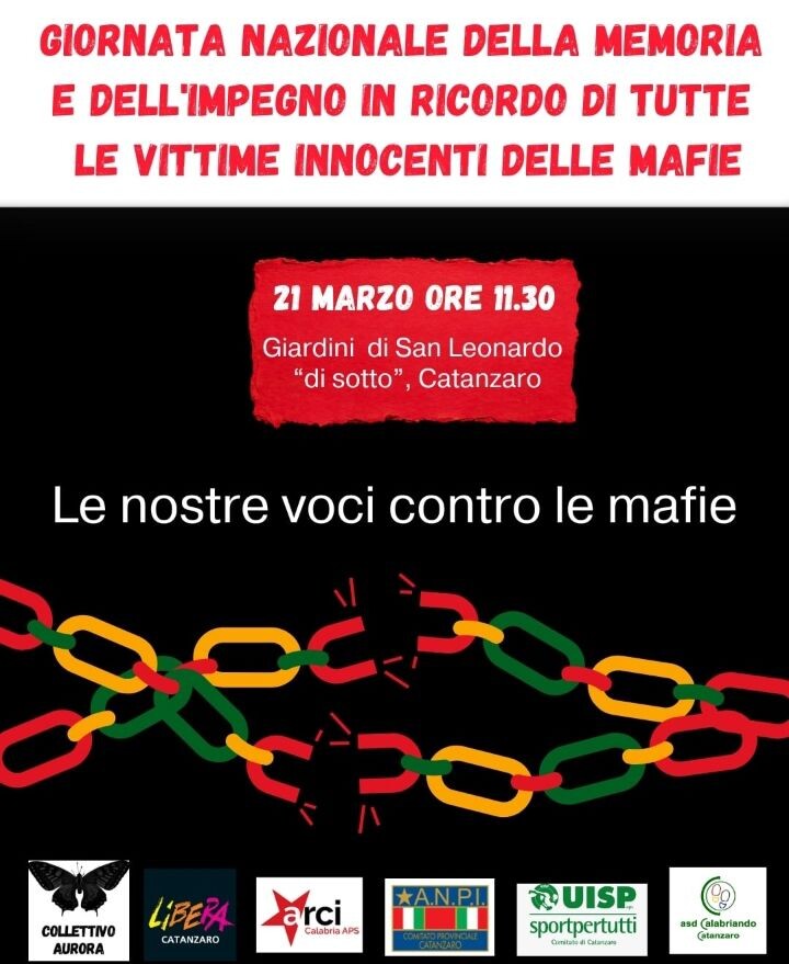 images Giornata in ricordo delle vittime innocenti delle mafie, a Catanzaro l'iniziativa del Collettivo Aurora