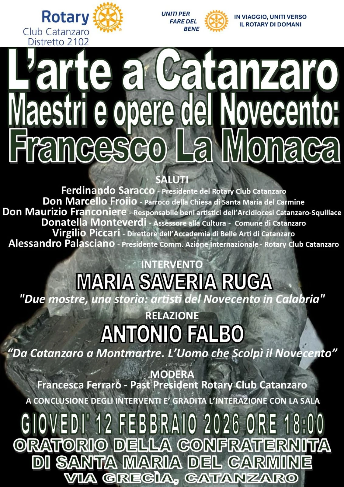  Il Rotary club presenta “L’arte a Catanzaro-Maestri e opere del Novecento: Francesco La Monaca”  