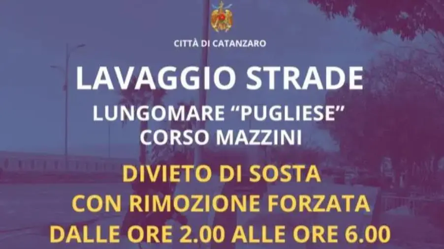 images Stanotte divieto di sosta su Corso Mazzini per lavaggio delle strade: il calendario degli interventi 