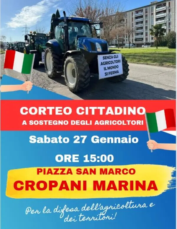 Protesta dei trattori, a Cropani il corteo cittadino per sostenere gli agricoltori images Protesta dei trattori, a Cropani il corteo cittadino per sostenere gli agricoltori