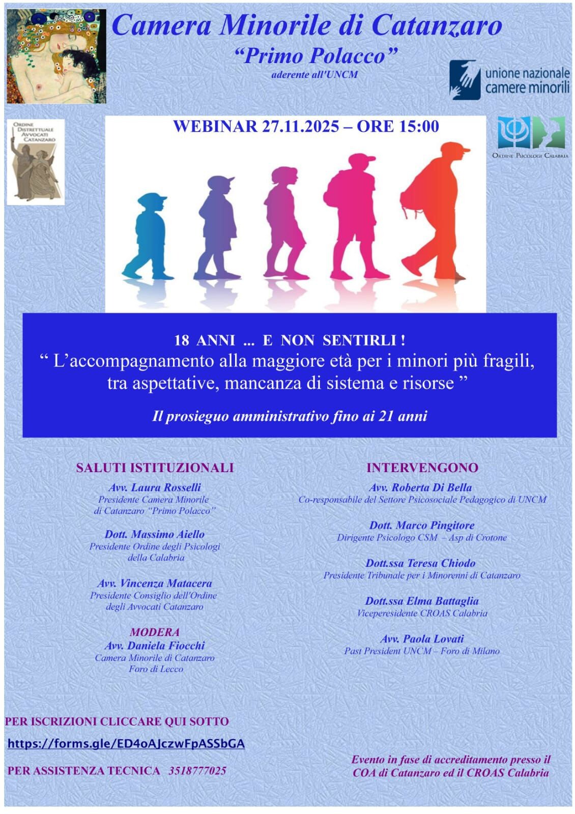 “18 anni e non sentirli”: giovedì convegno con la Camera Minorile di Catanzaro images “18 anni e non sentirli”: giovedì convegno con la Camera Minorile di Catanzaro