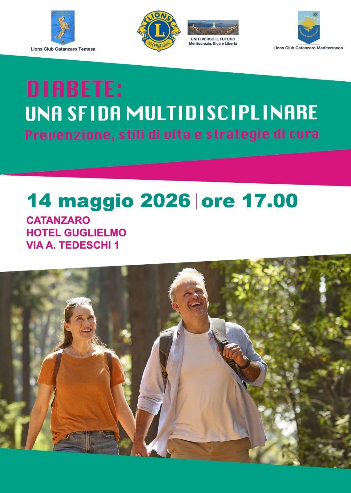 I Lions Club Catanzaro Temesa e Catanzaro Mediterraneo promuovono il convegno "Diabete: una sfida multidisciplinare"