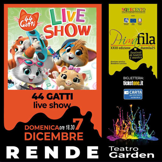 A Rende in scena un live show dedicato ai 44 gatti images A Rende in scena un live show dedicato ai 44 gatti
