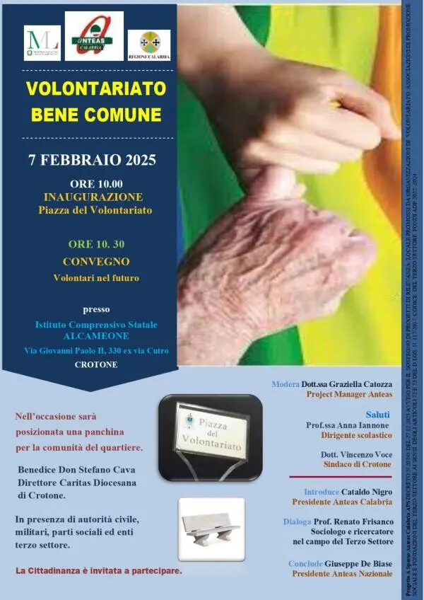 images Crotone, l'Anteas Calabria intitola al Volontariato la prima piazza in Calabria 