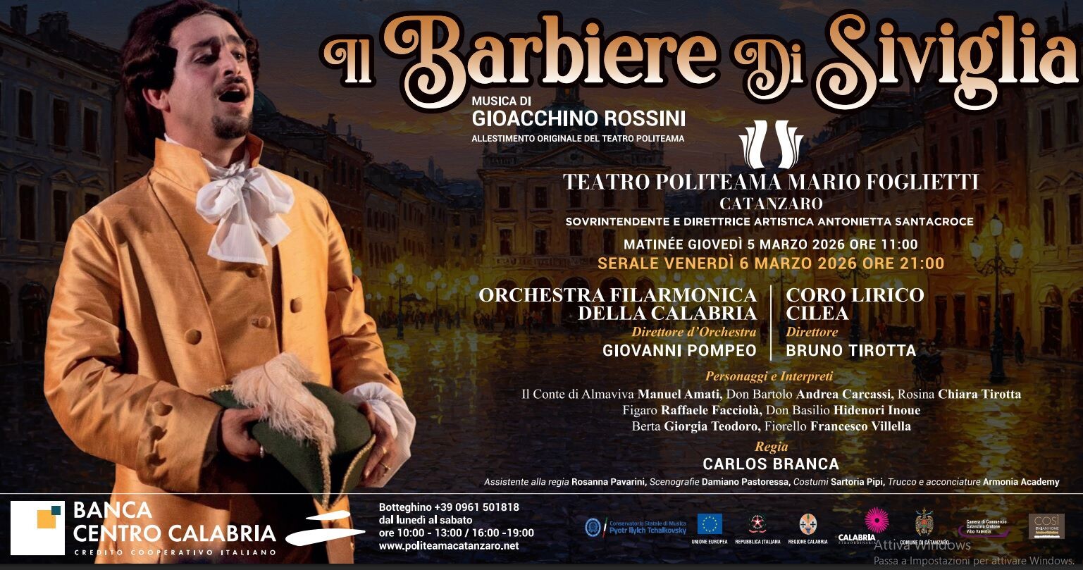 images Il Teatro Politeama di Catanzaro riporta in scena un Barbiere di Siviglia senza tempo e pieno di comicità