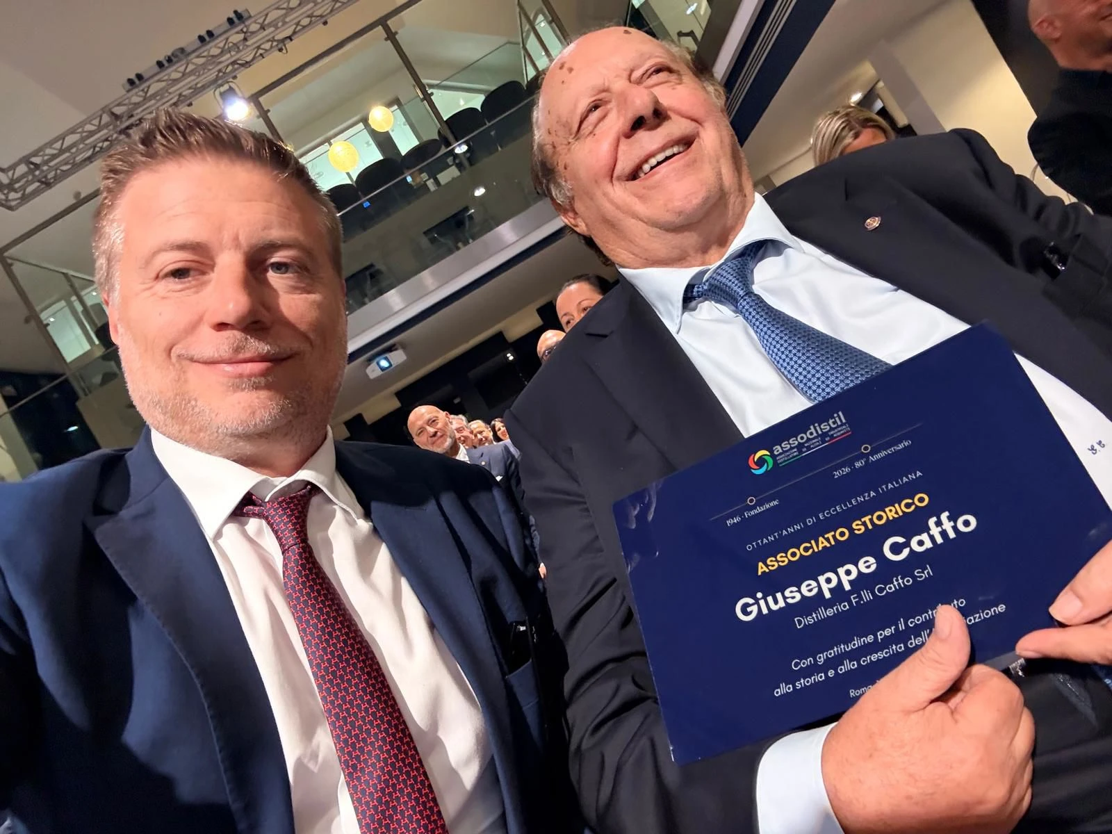 A Pippo Caffo il riconoscimento Assodistil per decenni di impegno al fianco dell'associazione e del settore