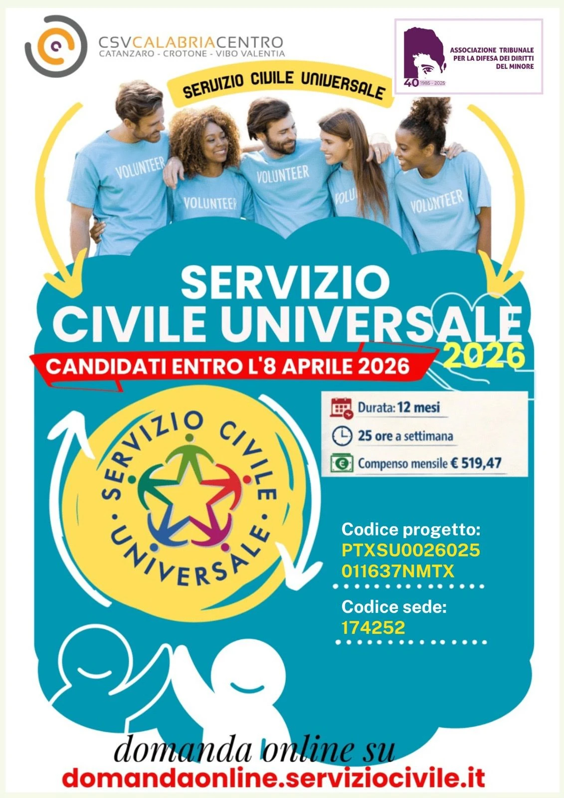 Servizio Civile Universale 2026/2027: il TDDM di Catanzaro invita i giovani a scegliere il suo progetto