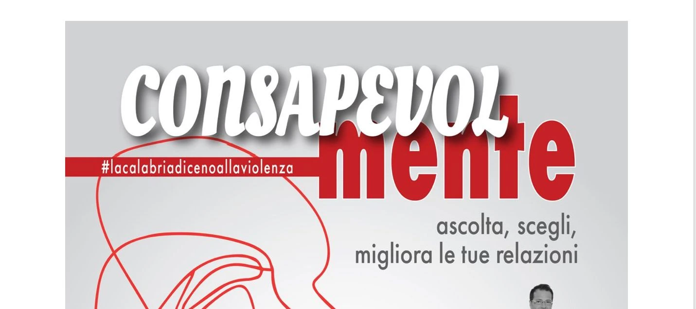 Giornata contro violenza donne, martedì 25 “ConsapevolMente”: incontro in Cittadella con lo psicoterapeuta Noè e l’assessore Calabrese
