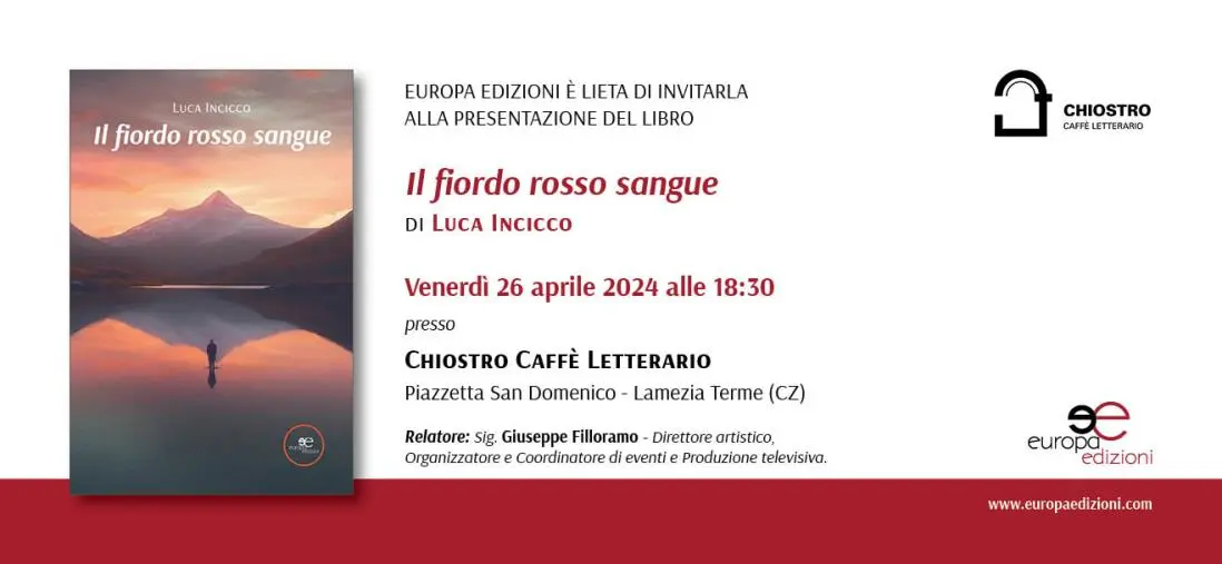 Libri, a Lamezia la presentazione de "Il fiordo rosso sangue": dall'Italia alla Norvegia un intrigo tutto da leggere images Libri, a Lamezia la presentazione de "Il fiordo rosso sangue": dall'Italia alla Norvegia un intrigo tutto da leggere