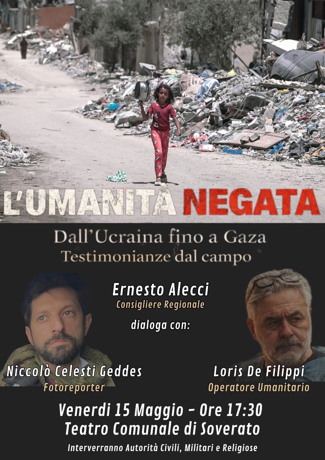 images "L'umanità negata, dall'Ucraina a Gaza testimonianze dal campo": a Soverato l'evento organizzato da Alecci 