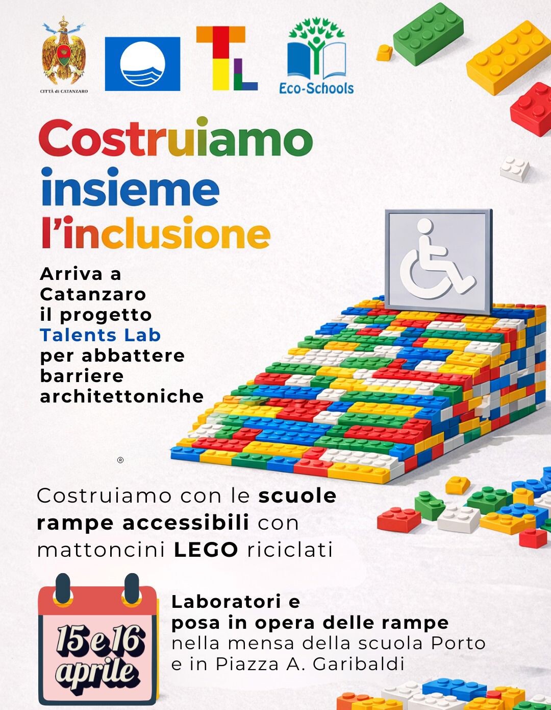 images 'Bandiera blu e inclusione': a Catanzaro 2 rampe in mattoncini LEGO riciclati 
