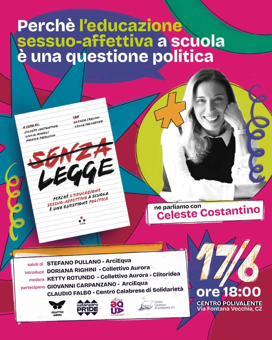 "Senza legge. Perché l'educazione sessuo-affettiva a scuola è una questione politica", dibattito a Catanzaro