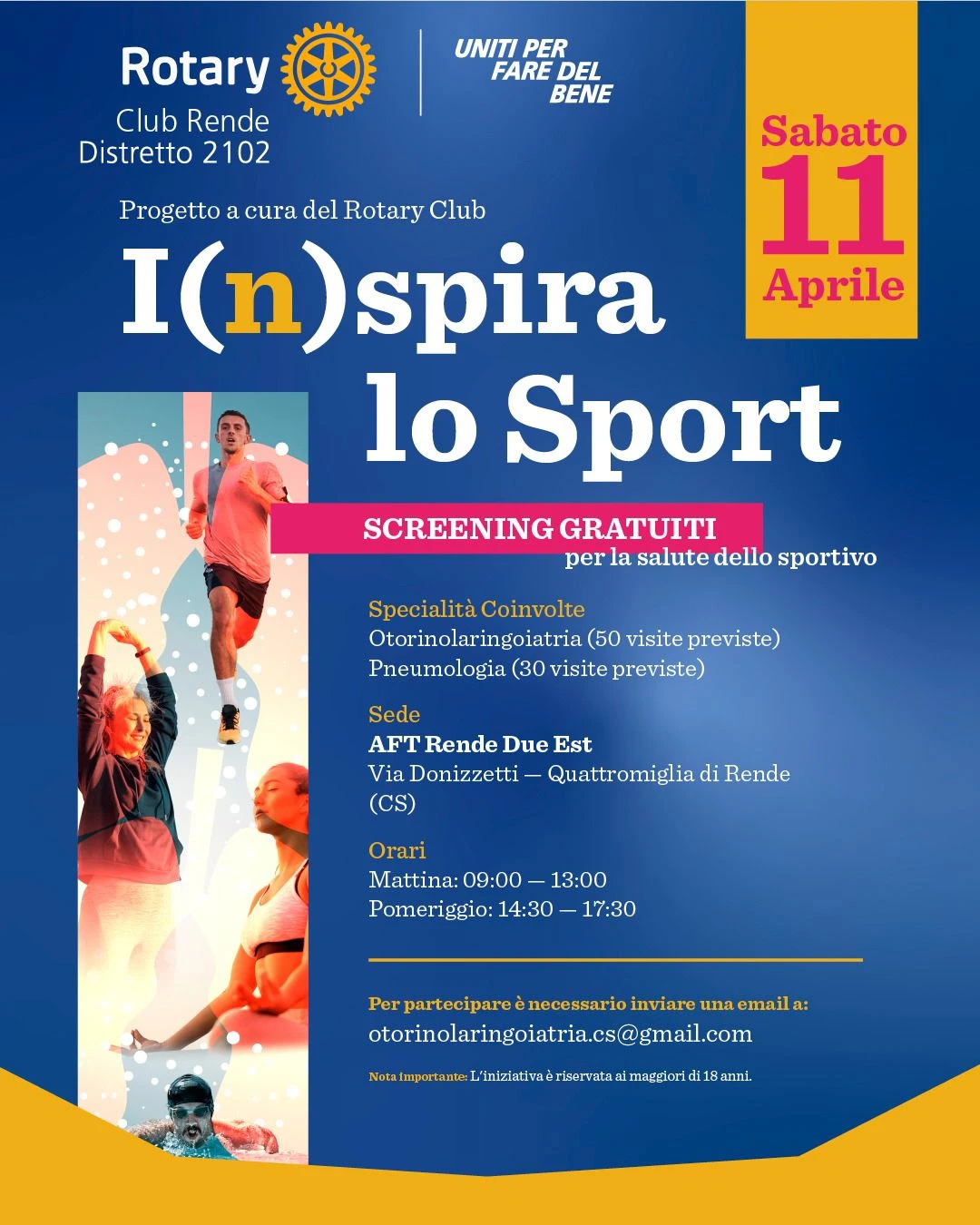 Rende, screening gratuiti di prevenzione respiratoria: iniziativa del Rotary Club Rende aperta ai cittadini