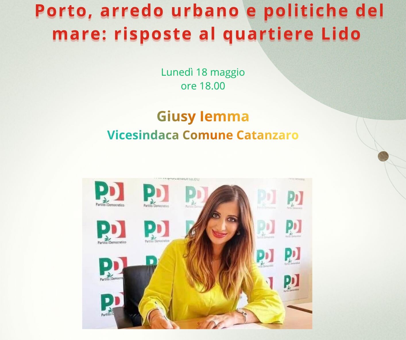 images Catanzaro, il PD di Lido incontra il vicesindaco Iemma: porto, arredo urbano e mare tra i temi che si affronteranno