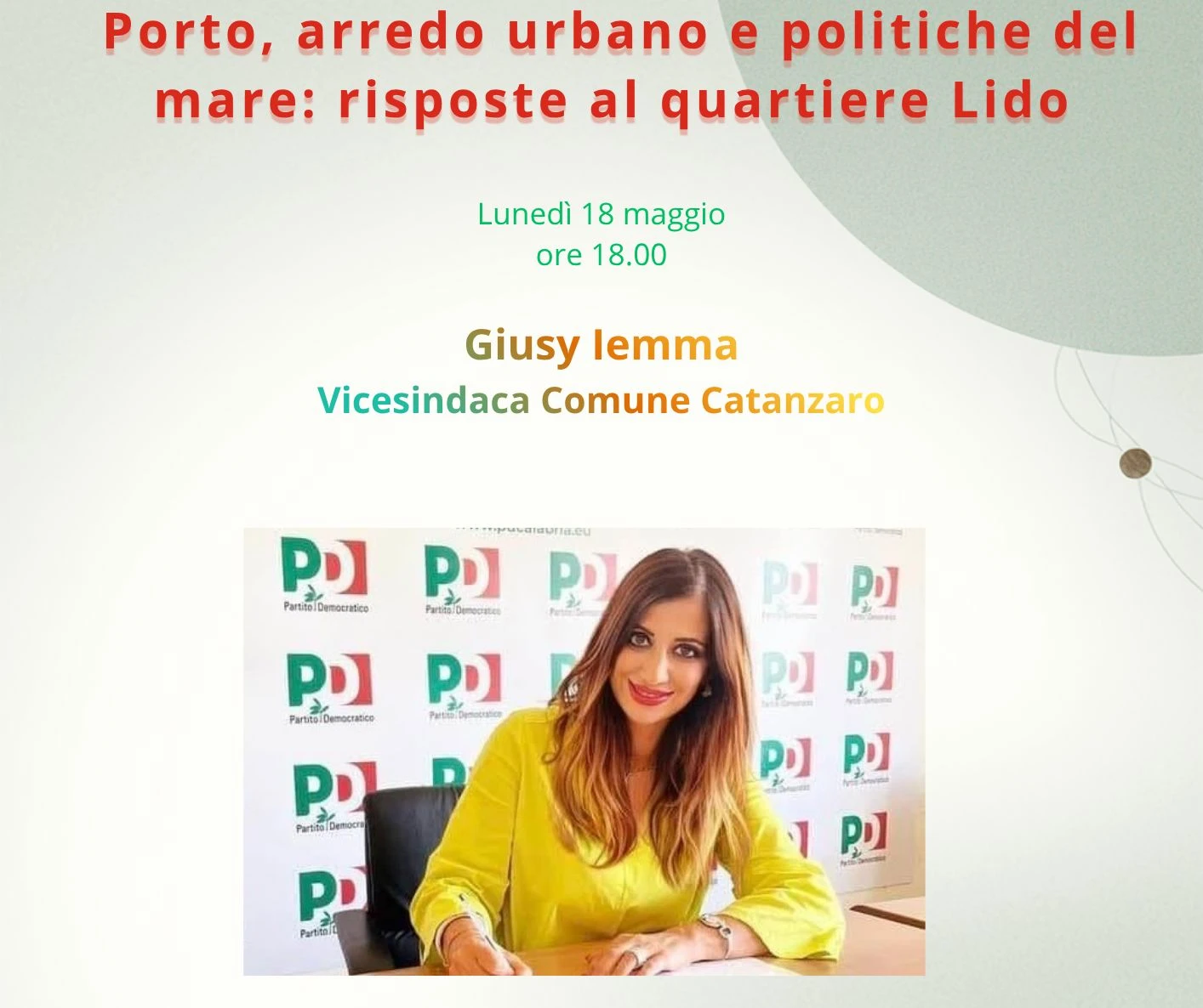 Catanzaro, il PD di Lido incontra il vicesindaco Iemma: porto, arredo urbano e mare tra i temi che si affronteranno