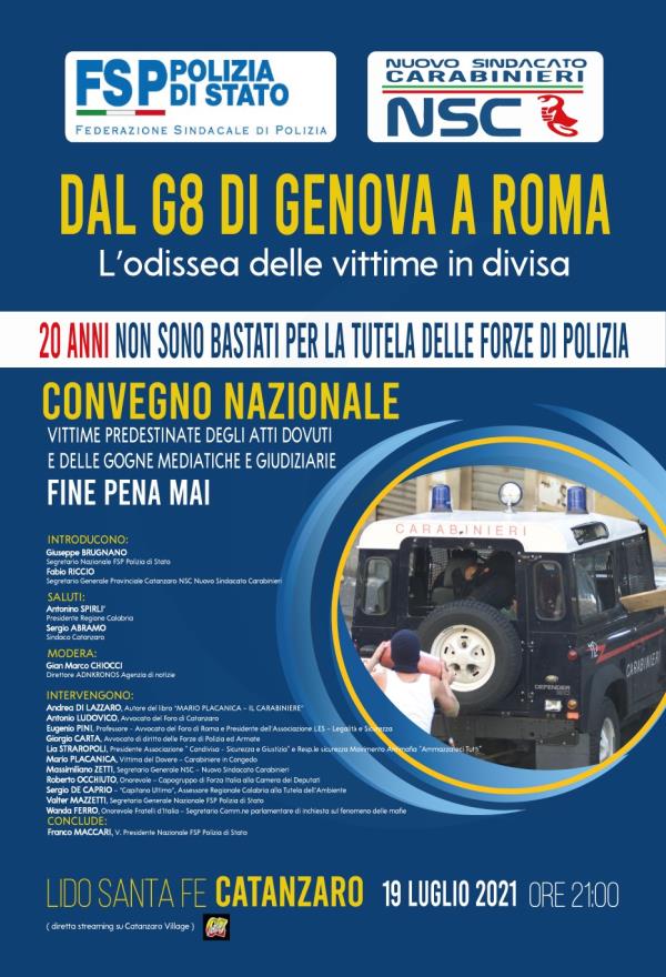 images G8 Genova. Il 19 luglio a Catanzaro contromanifestazione con l’ex carabiniere Mario Placanica