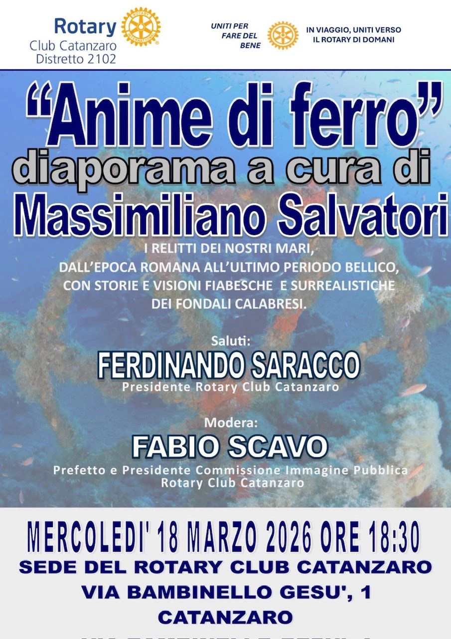 "Anime di ferro", il Rotary di Catanzaro presenta il diaporama di Massimiliano Salvatori 