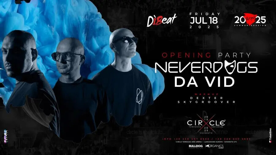 Al Circle di Soverato i Neverdogs e Da Vid aprono la stagione DiBeat & Suono 2025 images Al Circle di Soverato i Neverdogs e Da Vid aprono la stagione DiBeat & Suono 2025