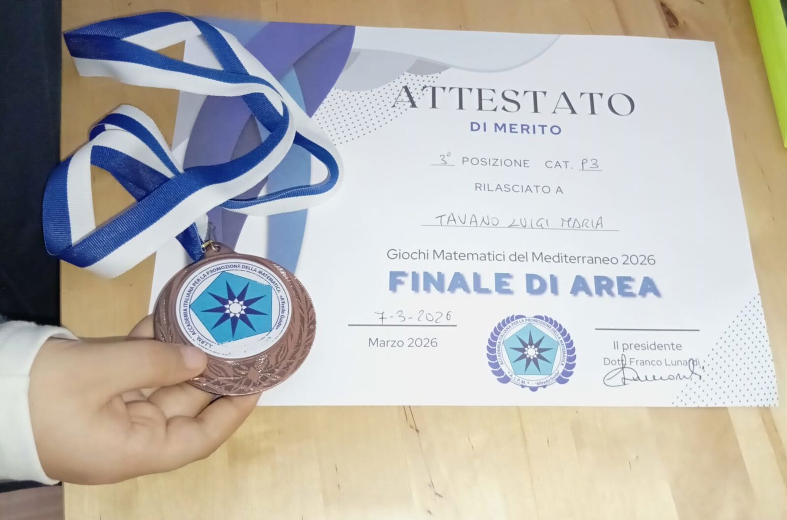 images Il giovane talento catanzarese  Luigi Maria Tavano terzo ai Giochi Matematici del Mediterraneo