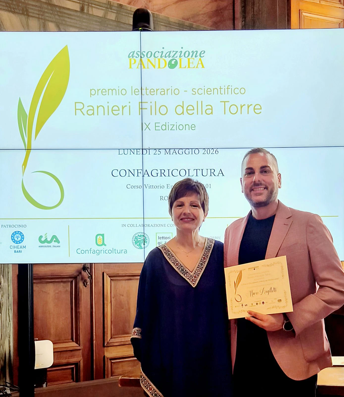 Premio internazionale "Ranieri Filo della Torre": il catanzarese Angilletti conquista il secondo posto