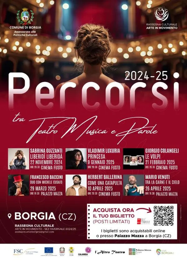 images "Percorsi tra teatro, musica e parole”: tutto pronto per la rassegna promossa dal Comune di Borgia 