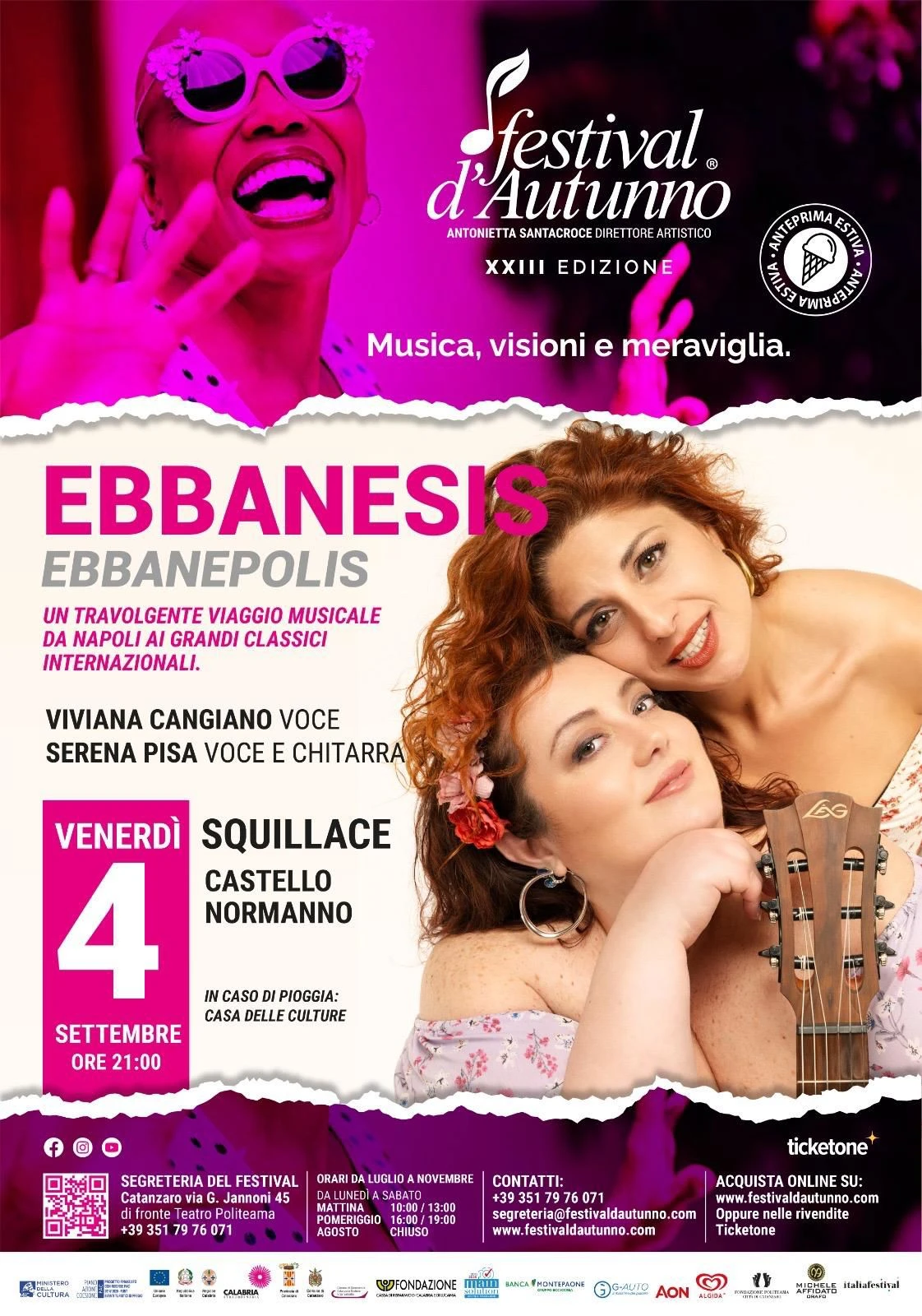 Grande attesa per l’anteprima del Festival d’Autunno: settembre con le Ebbanesis e il tributo a Marilyn e Bacharach