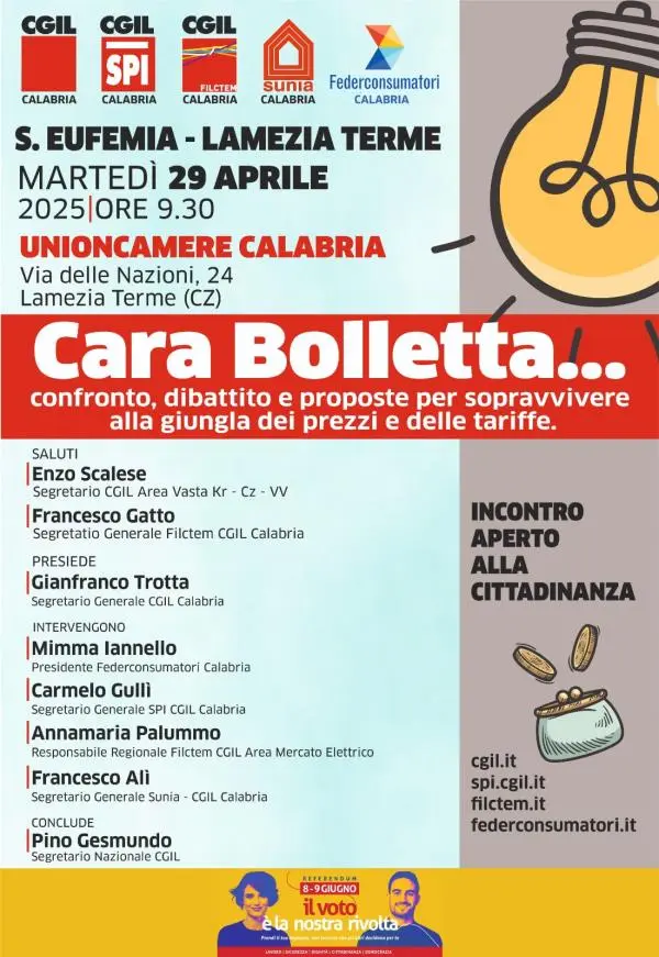 images Caro Bolletta, a Lamezia iniziativa con il segretario nazionale Cgil Pino Gesmundo
