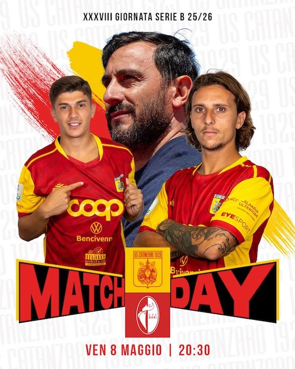 Serie BKT, Catanzaro e Bari in campo alle 20.30: le formazioni ufficiali