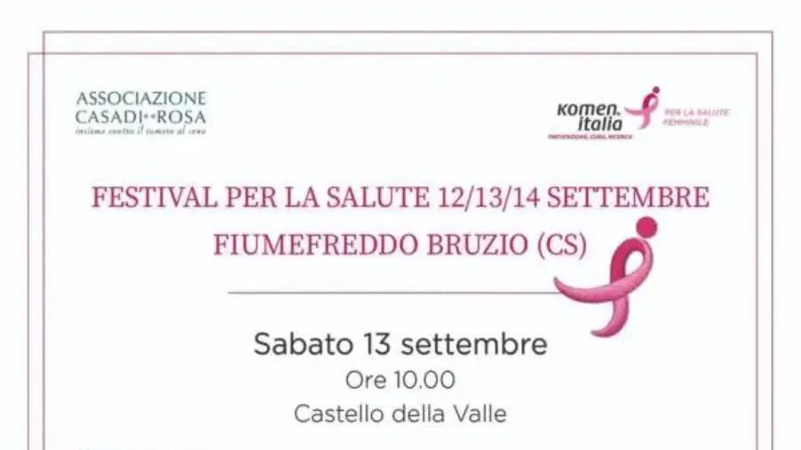A Fiumefreddo Bruzio 3 giorni di visite gratuite contro il tumore al seno 