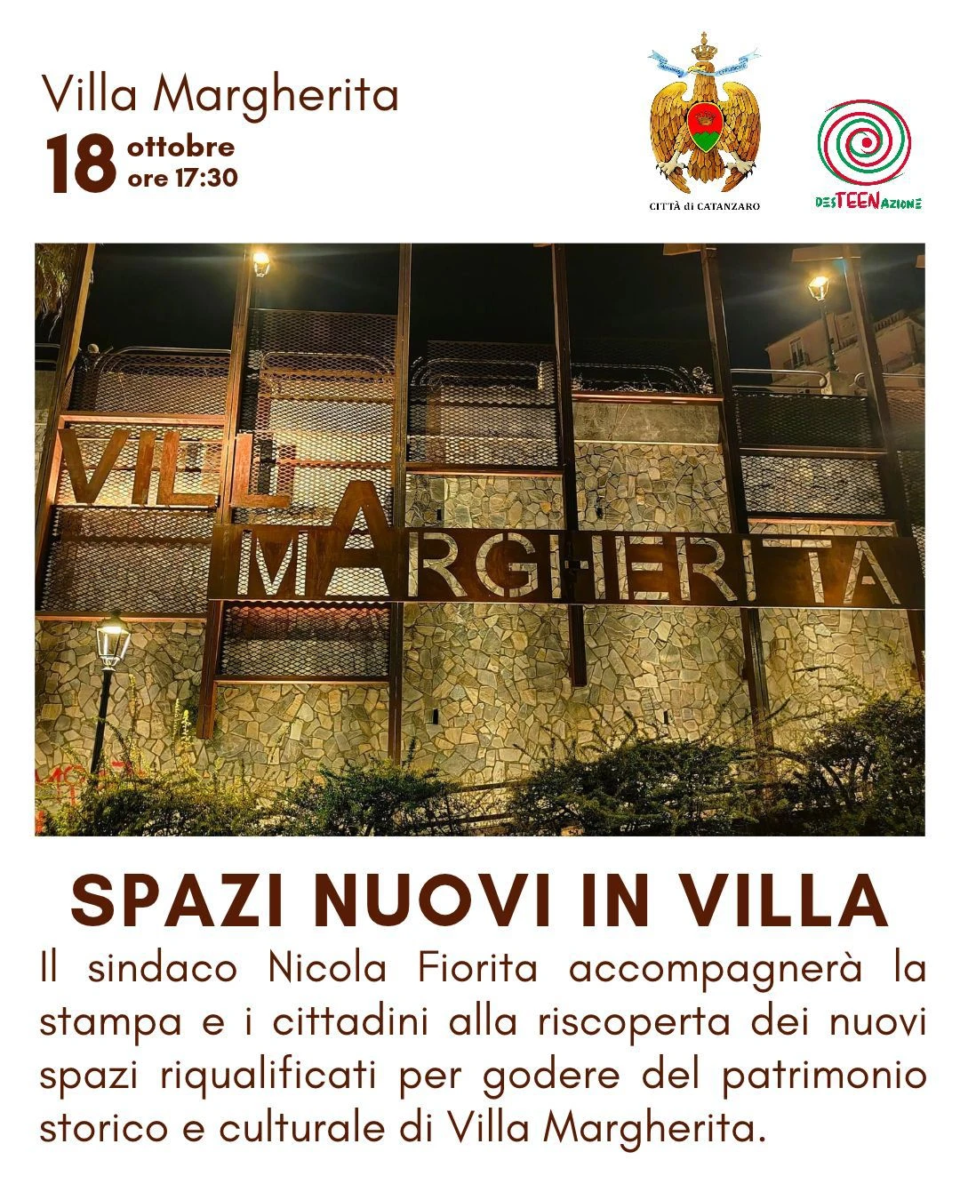 Villa Margherita: domenica 18 ottobre la presentazione degli interventi di recupero e valorizzazione