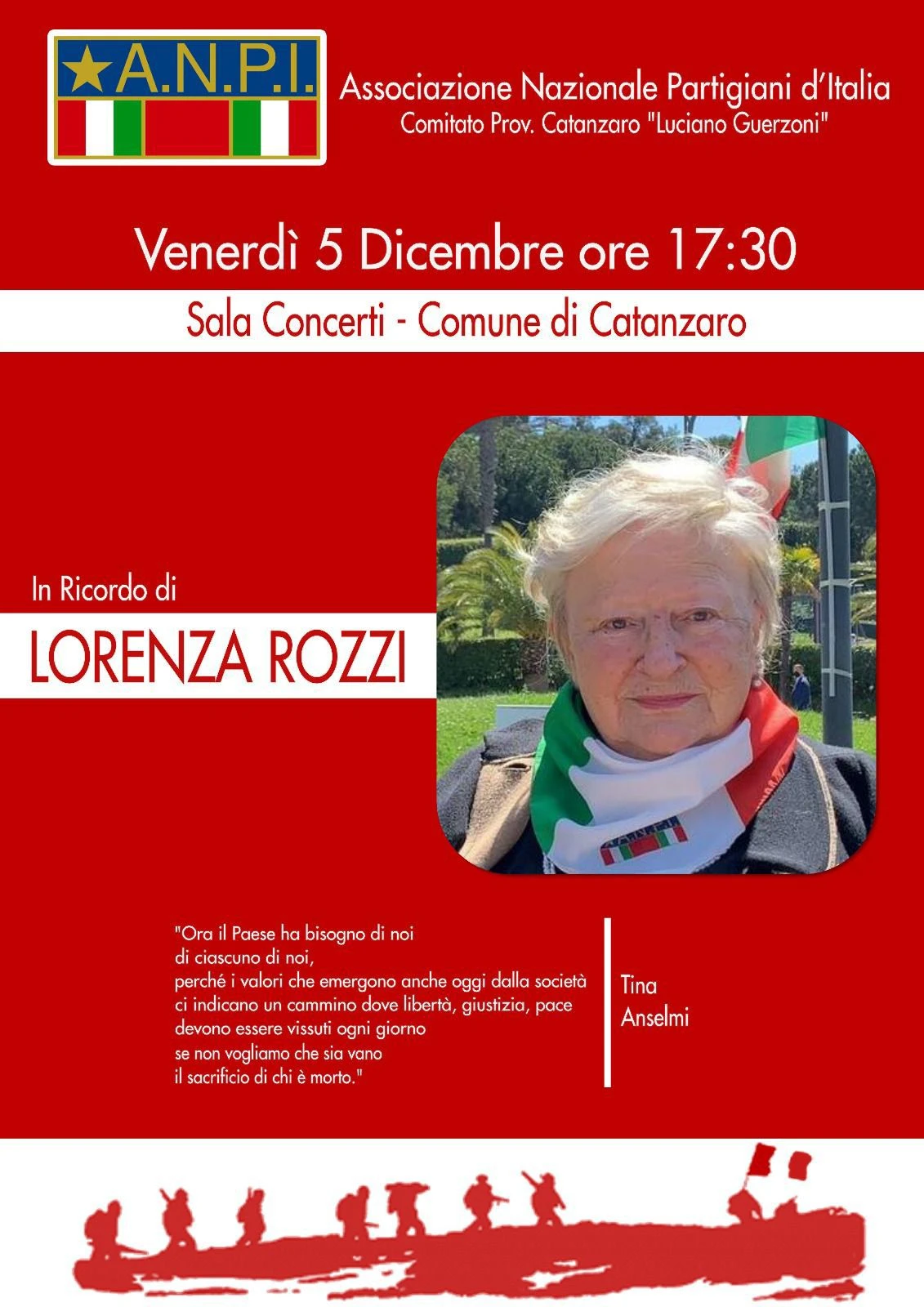 L'A.n.p.i. Catanzaro ricorda Lorenza Rozzi