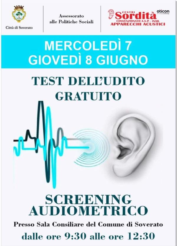 Screening audiometrico gratuito al Comune di Soverato images Screening audiometrico gratuito al Comune di Soverato