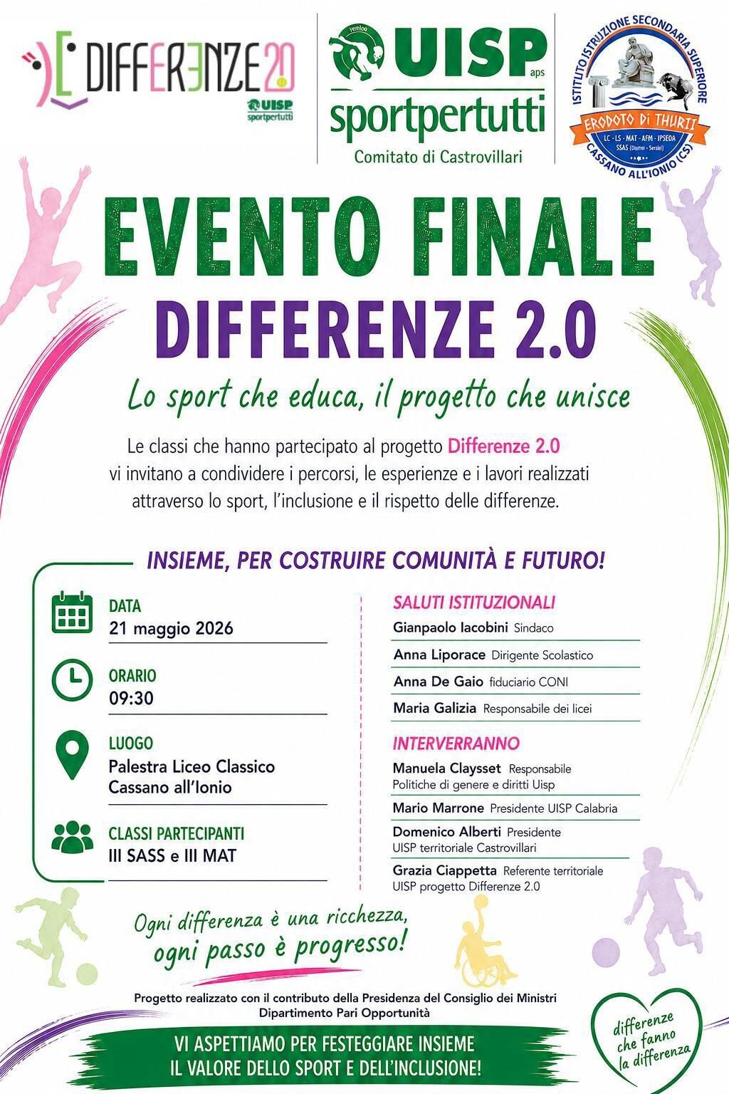images "Differenze 2.0 – Educare al rispetto, costruire un futuro senza violenza": concluso il progetto promosso da UISP a Cassano
