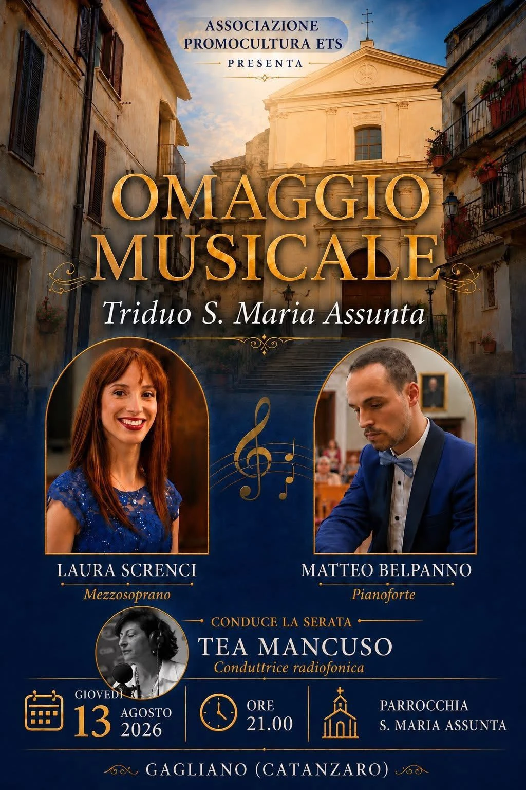 PromoCultura celebra Santa Maria Assunta: concerto il 13 agosto a Gagliano