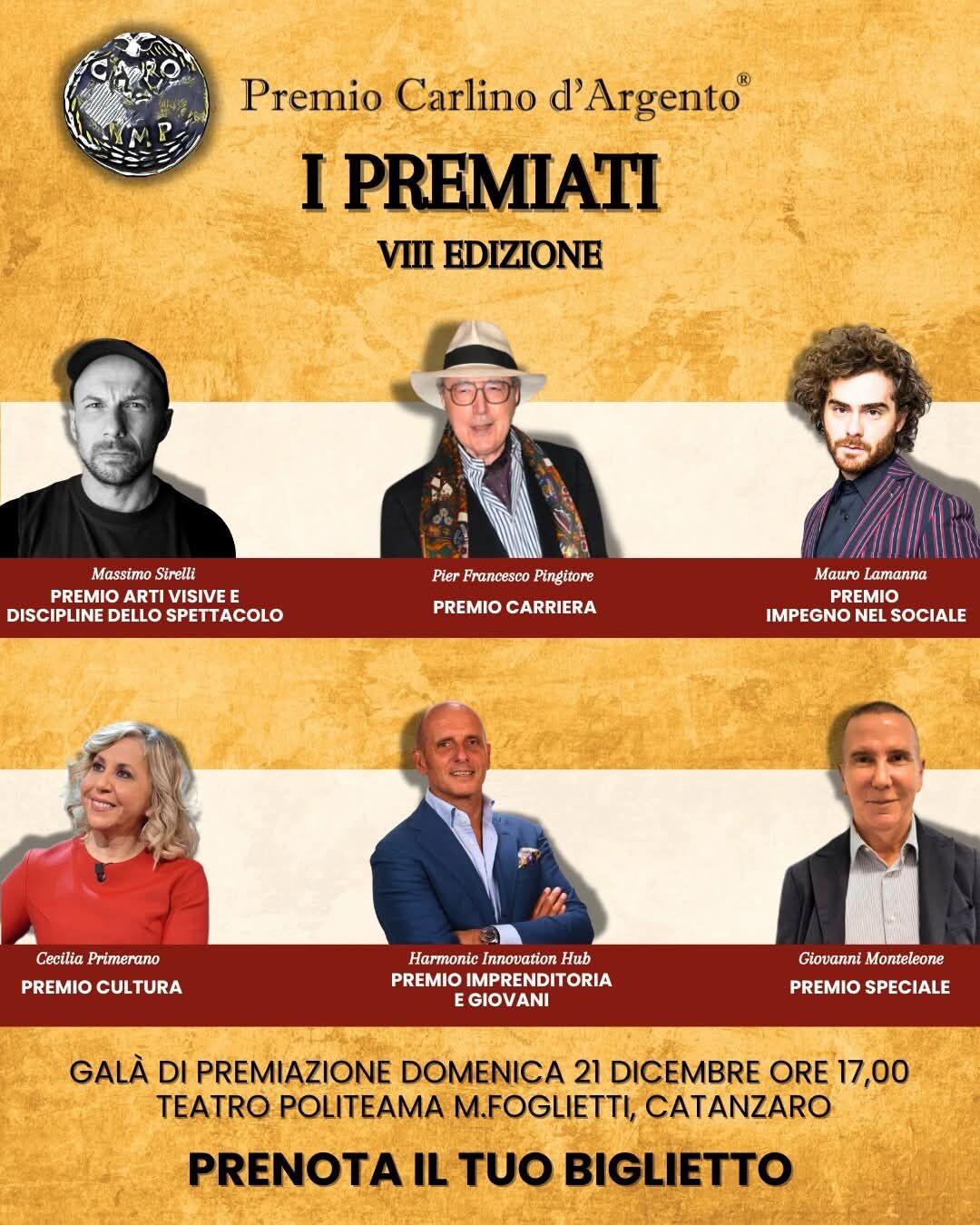 images Svelati i nomi delle eccellenze calabresi che riceveranno il Premio Carlino d’Argento al Politeama