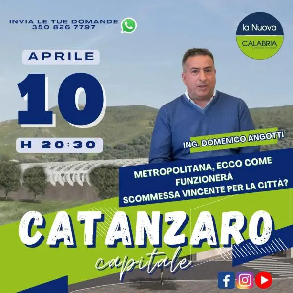 images Catanzaro Capitale, come funzionerà la metropolitana? Ospite Domenico Angotti (DIRETTA 20.30)