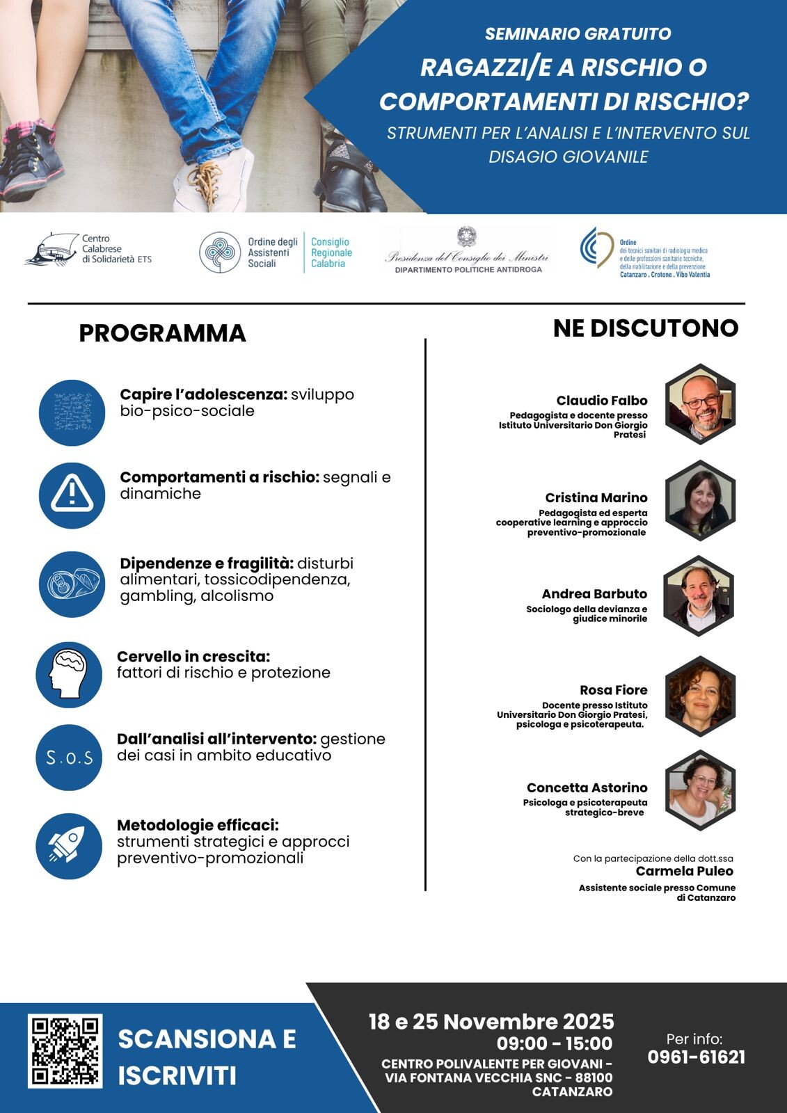 A Catanzaro un seminario gratuito per riconoscere e affrontare il disagio giovanile images A Catanzaro un seminario gratuito per riconoscere e affrontare il disagio giovanile