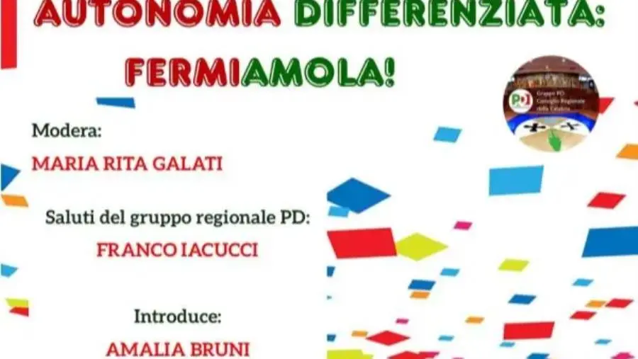 Lamezia, l'8 luglio un incontro sull'Autonomia differenziata, Bruni: “Contrasta i principi di equità e solidarietà della Repubblica” images Lamezia, l'8 luglio un incontro sull'Autonomia differenziata, Bruni: “Contrasta i principi di equità e solidarietà della Repubblica”