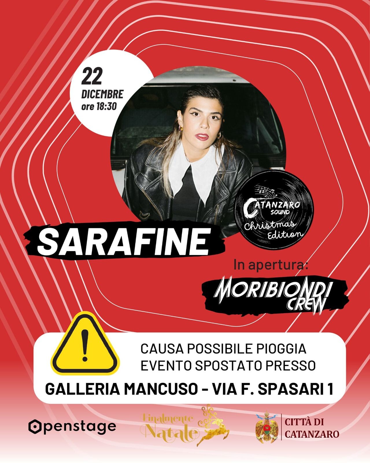 images Rischio pioggia a Catanzaro, concerto di Sarafine spostato in Galleria Mancuso, annullata Isola pedonale domani