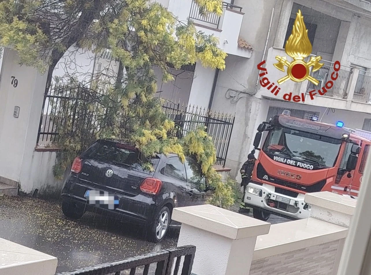 Maltempo a Crotone: Vigili del Fuoco al lavoro su oltre 30 interventi tra allagamenti e alberi caduti