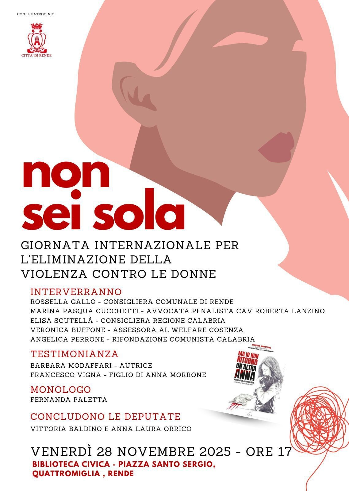 images "Non Sei Sola", a Rende un evento per la Giornata Internazionale Contro la Violenza sulle Donne