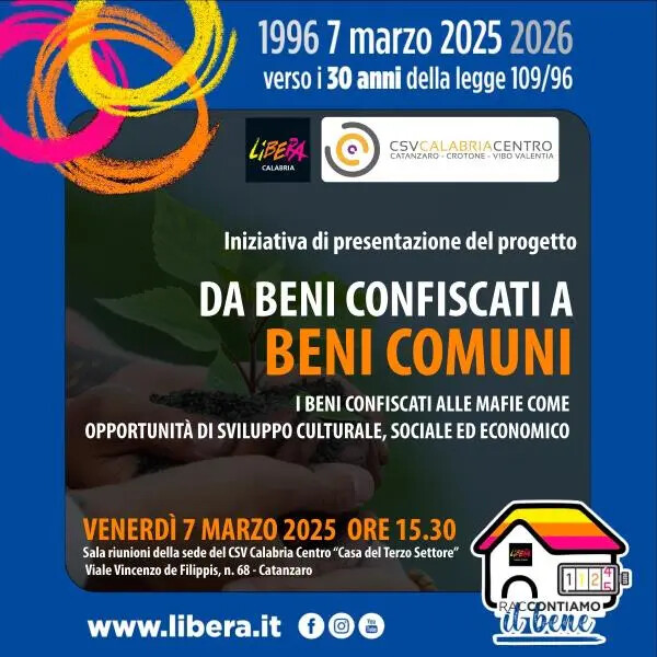 images A Catanzaro Libera Calabria presenta: “Da beni confiscati a beni comuni”

