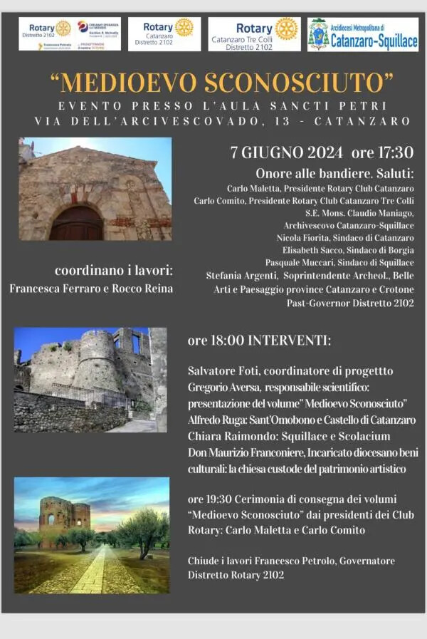 images "Medioevo sconosciuto", a Catanzaro il volume frutto di un progetto di sei Club rotariani  