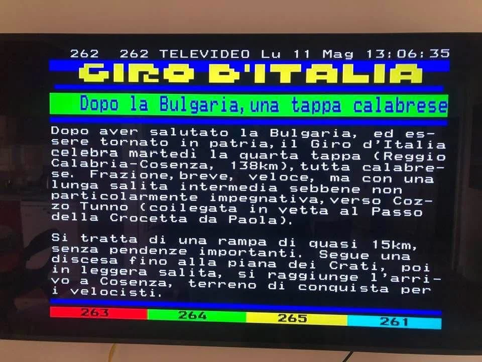 Giro d'Italia: Televideo "confonde" Reggio Calabria con Catanzaro